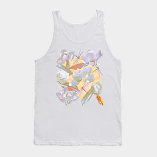 Magnolias and Dragonflies (Yellow Satin) Tank Top